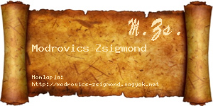 Modrovics Zsigmond névjegykártya