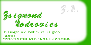 zsigmond modrovics business card